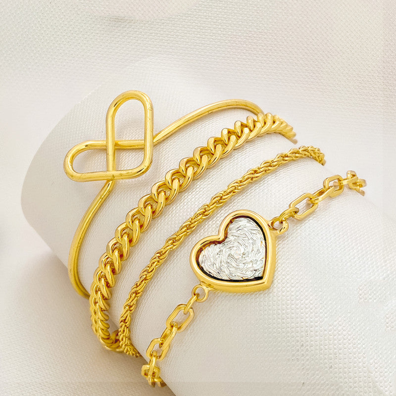 Set x4 Pulseras en Baño Dorado