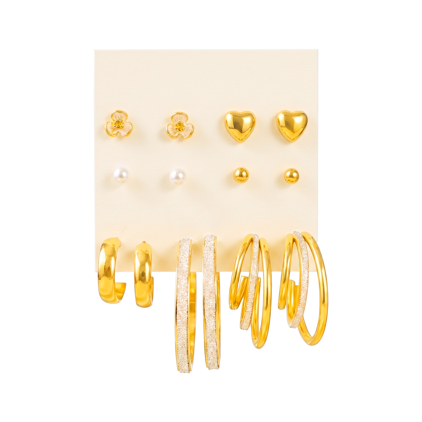 Set Aretes en Baño Dorado