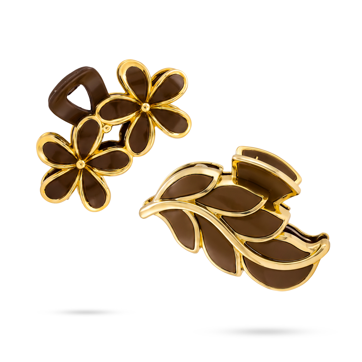 Hebilla Dorada con Diseño de Flor