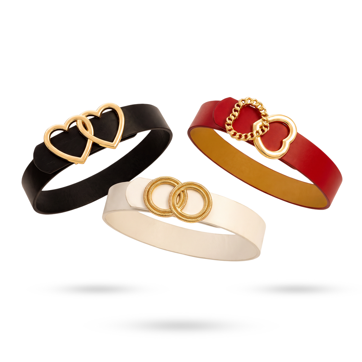 Set X3 Correas Delgadas Rojo, Dorado y Negro