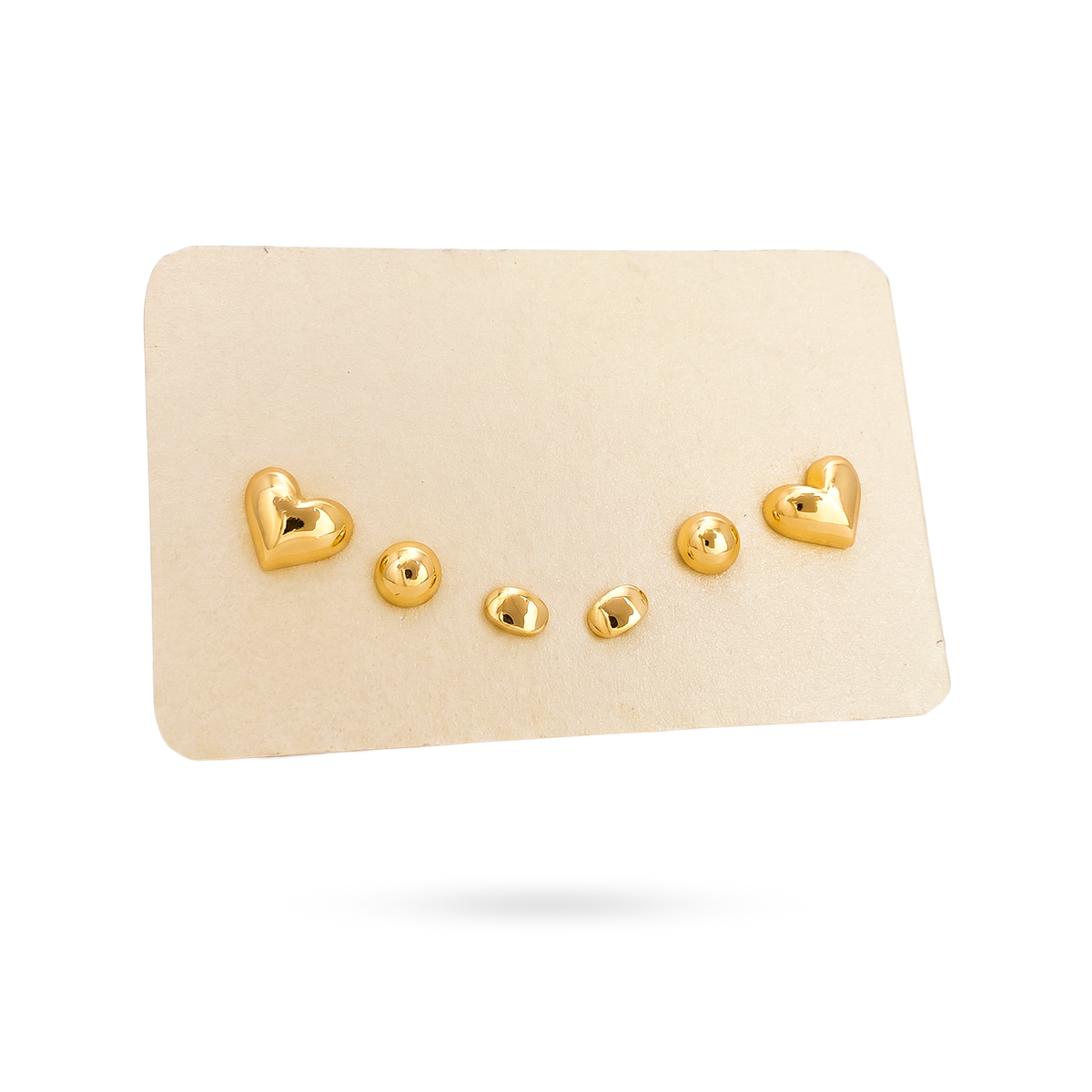 Set X3 Topos Dorados de Esfera, Corazón y Rombo