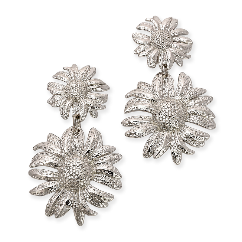 Aretes en Baño Plateado