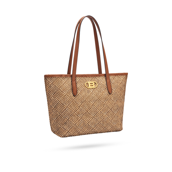 Bolso Tote Café Tejido con Asas Largas