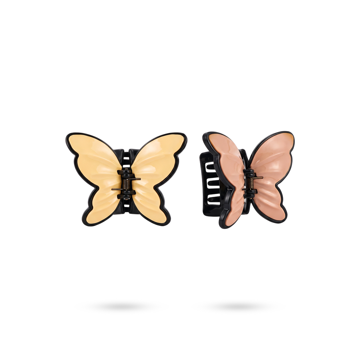 Set X2 Ganchos para Cabello de Mariposa Amarilla y Rosa