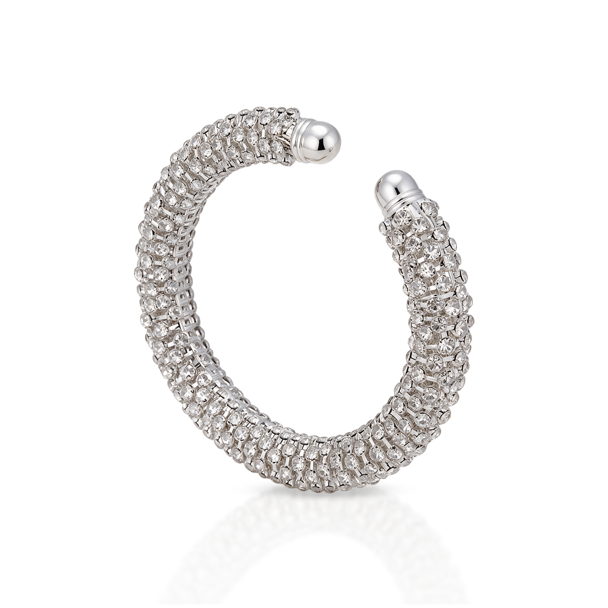 Brazalete Plateado con Cristales