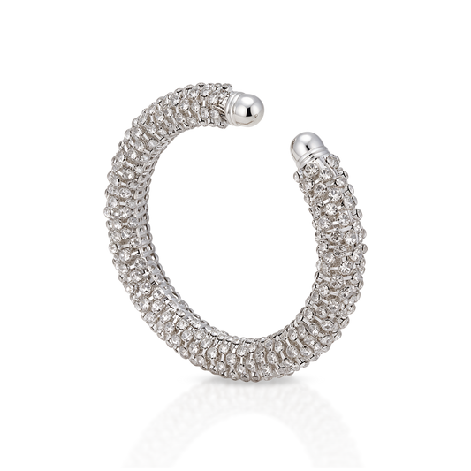 Brazalete Plateado con Cristales