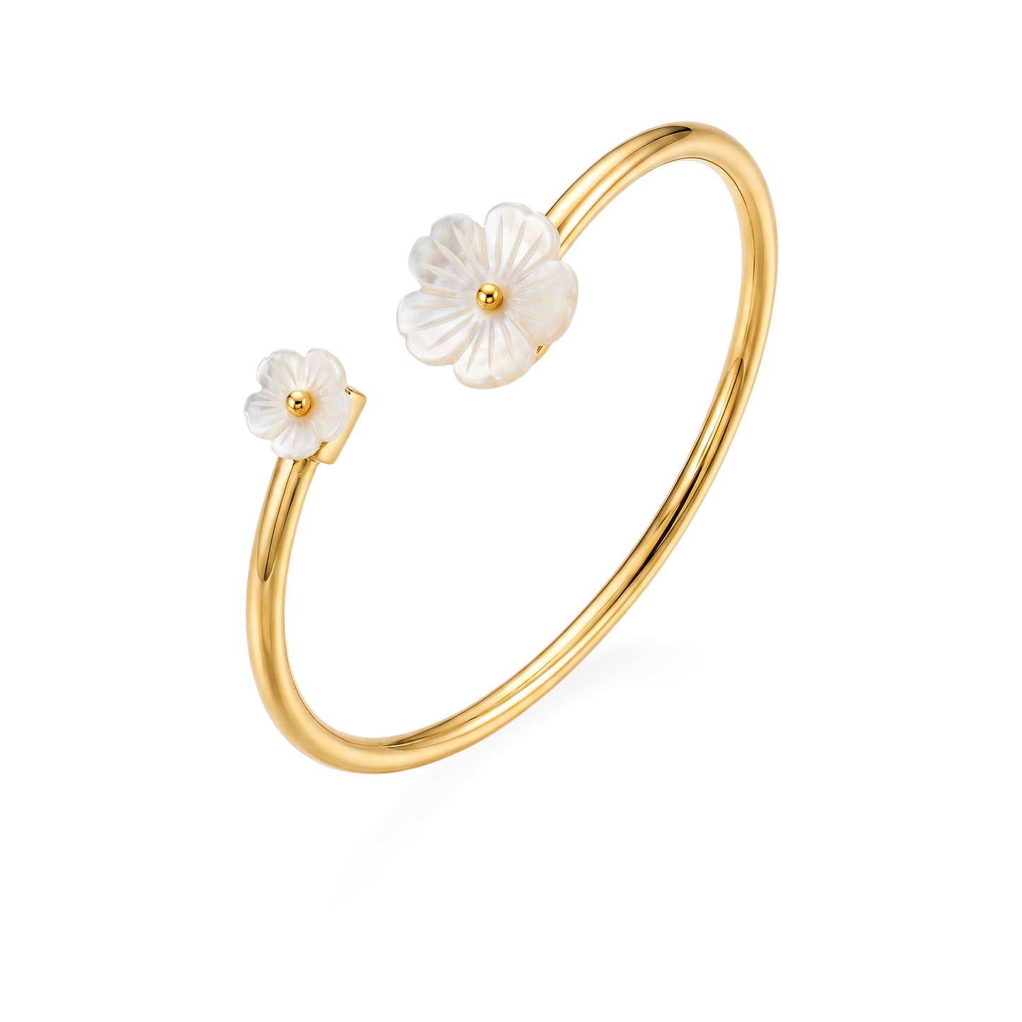 Pulsera Dorada Ajustable con Flores