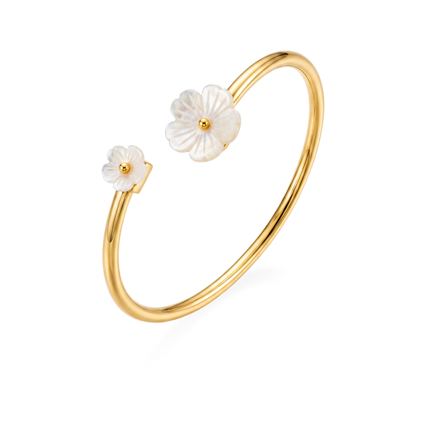 Pulsera Dorada Ajustable con Flores