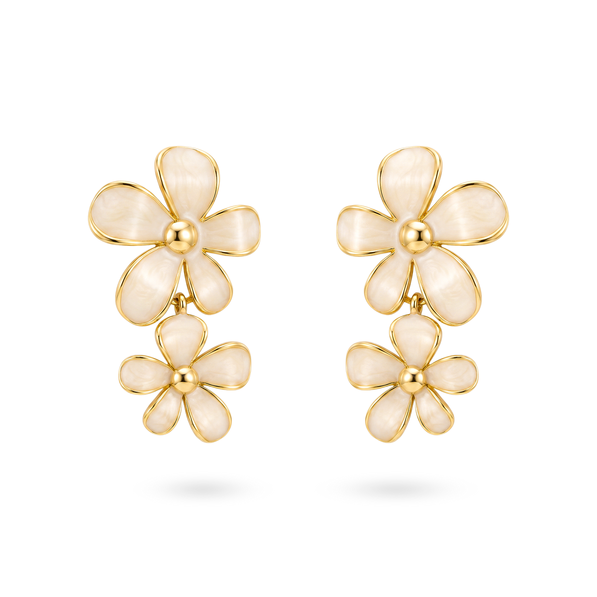 Aretes Marfil Flor