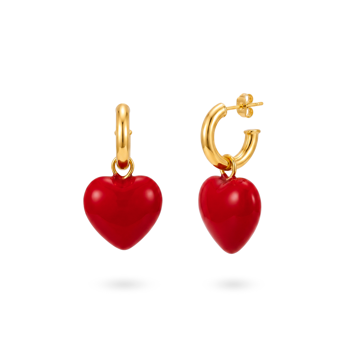 Aretes Rojo Corazon