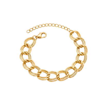 Set X3 Pulseras Doradas: Trenzada, Banda Ancha y Cadena Gruesa