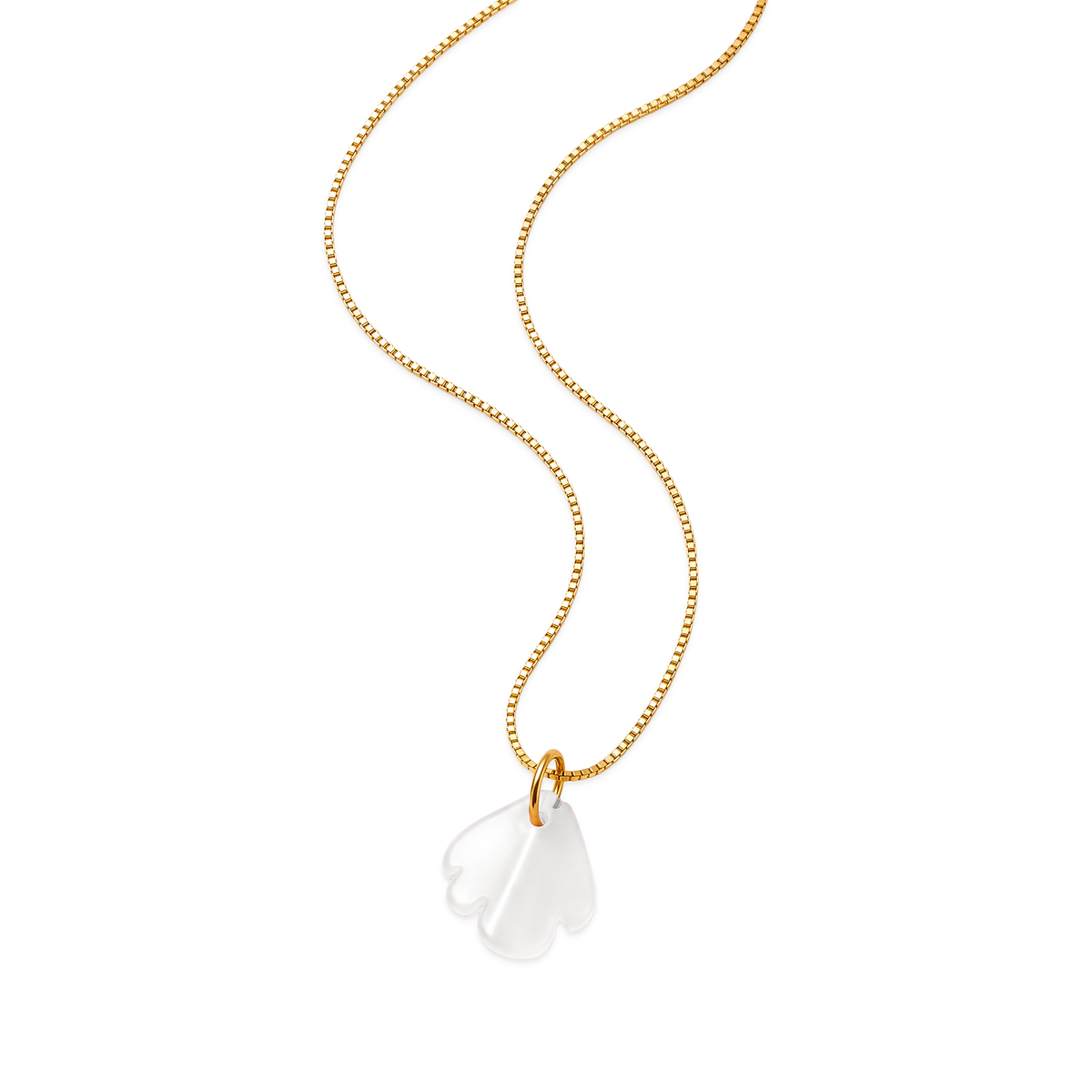 Collar Dorado Dije Pétalo Blanco