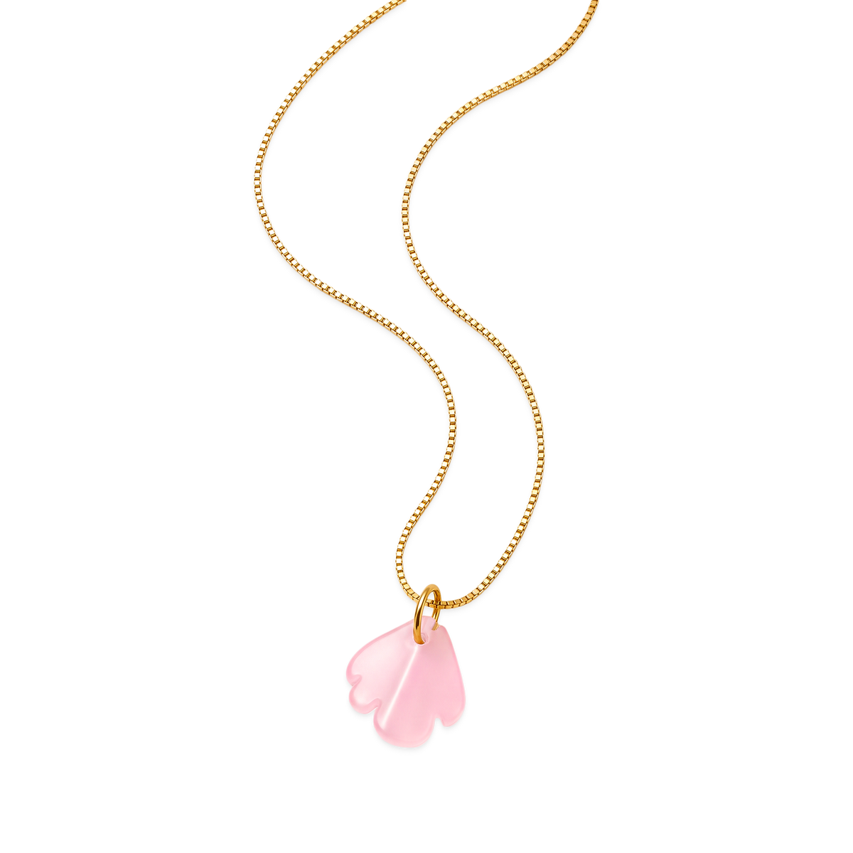 Collar Dorado Dije Pétalo Rosa