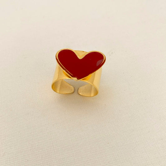 Anillo en cover gold - roja