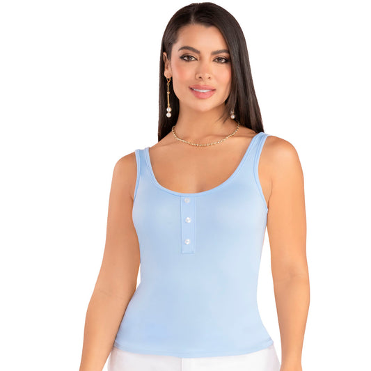 Blusa en poliéster spandex - azul