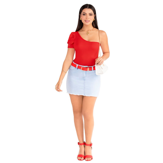 Falda en índigo stretch
