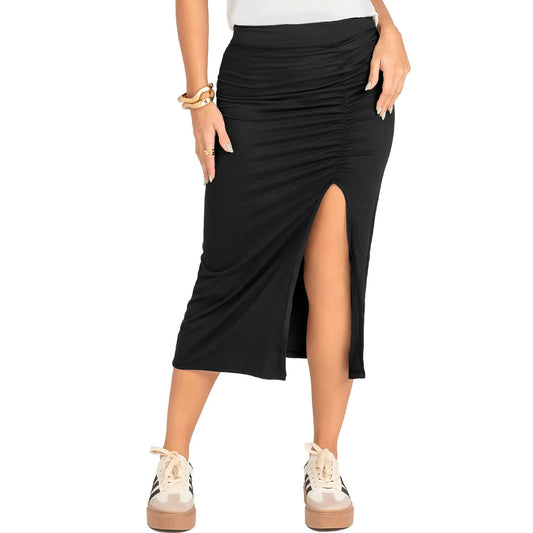 Falda en poliéster spandex - negro