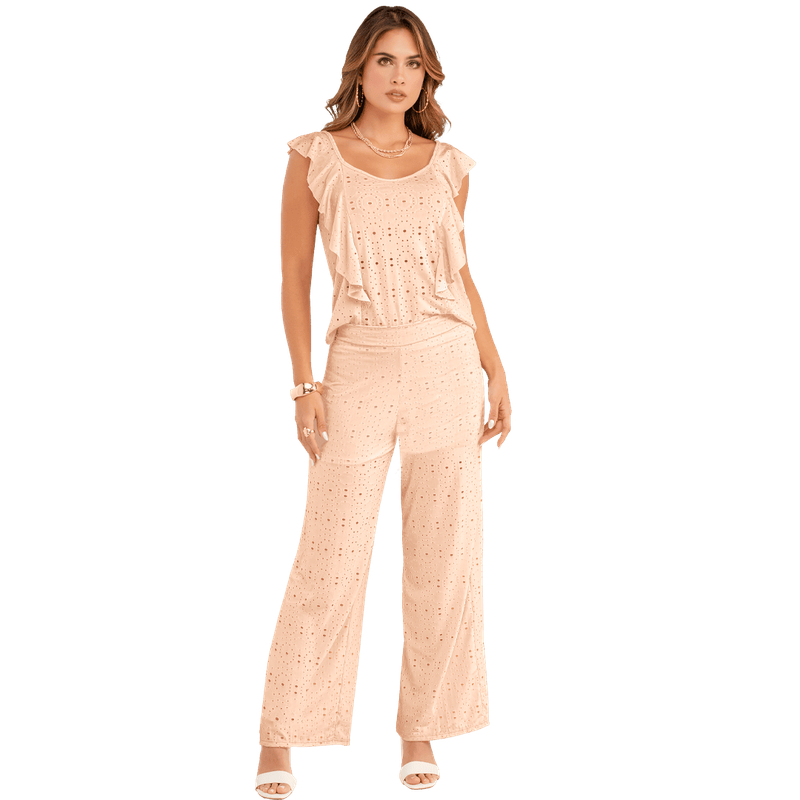 Pantalon En Ojalillo Tejido De Punto