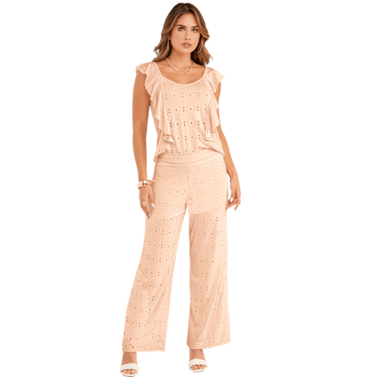 Pantalon En Ojalillo Tejido De Punto