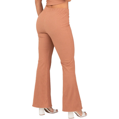 PANTALON EN RIB, SILUETA SEMIAJUSTADA