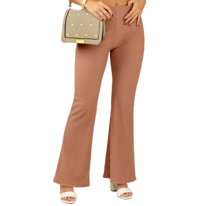 PANTALON EN RIB, SILUETA SEMIAJUSTADA