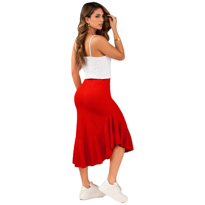 FALDA EN TEJIDO DE PUNTO CON TEXTURA, SILUETA SEMIAJUSTADA