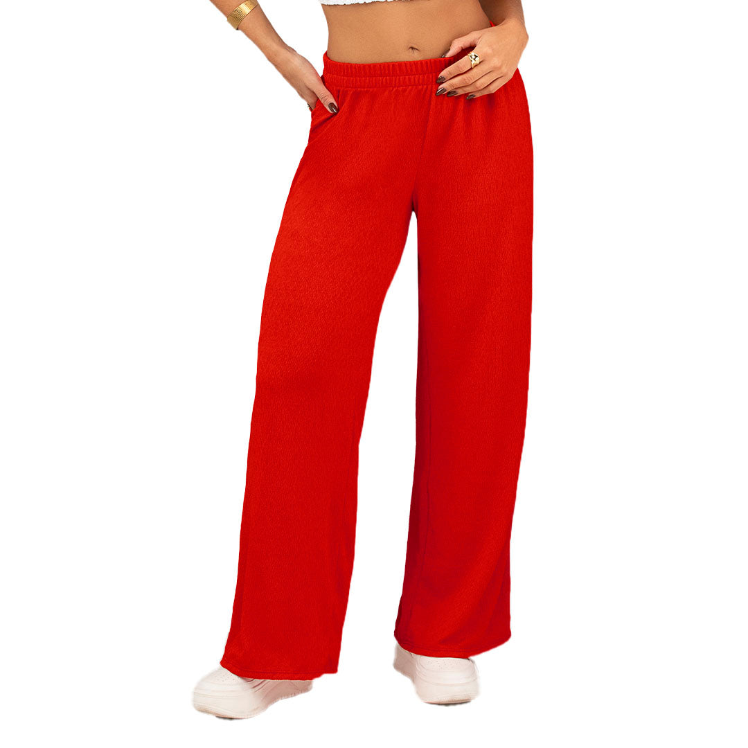 PANTALON EN TEJIDO DE PUNTO CON TEXTURA, SILUETA SEMIAJUSTADA