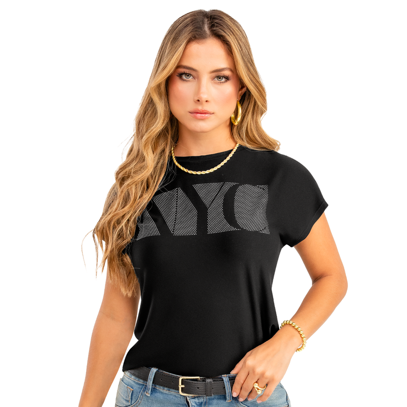 Camiseta En Poliester Spandex, Silueta Semiajustada