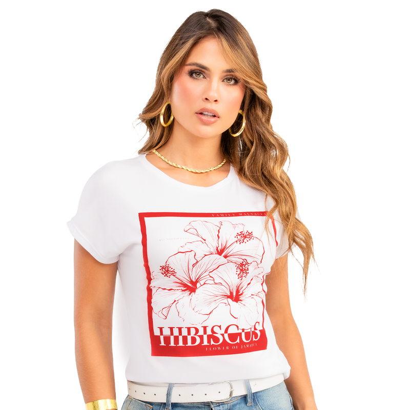 Camiseta En Poliester Spandex, Silueta Semiajustada