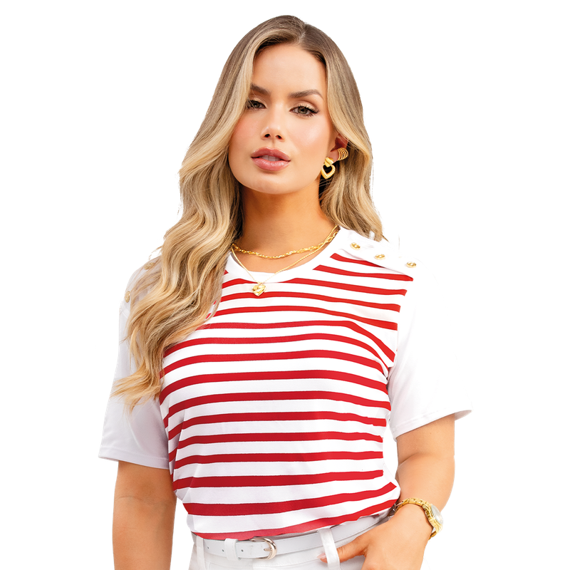 Blusa Poliester Spandex Semiajustada Unico