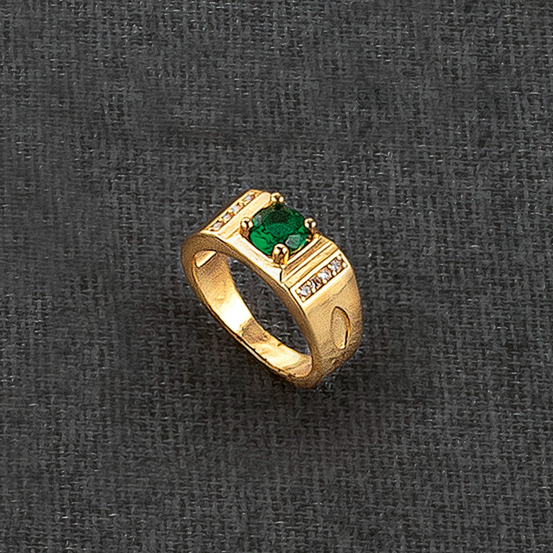 anillo piedra verde en baño de oro talla-03