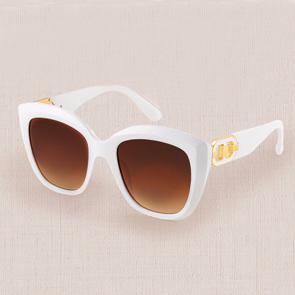 Gafas Femeninas-Blancas Con Lente Cafe